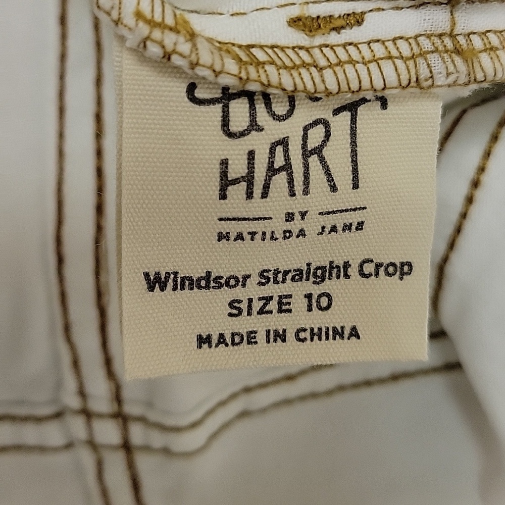 Good Hart From Matilda Jane Women's White Jeans Sz 10. Windsor Straight Crop - Picture 6 of 7